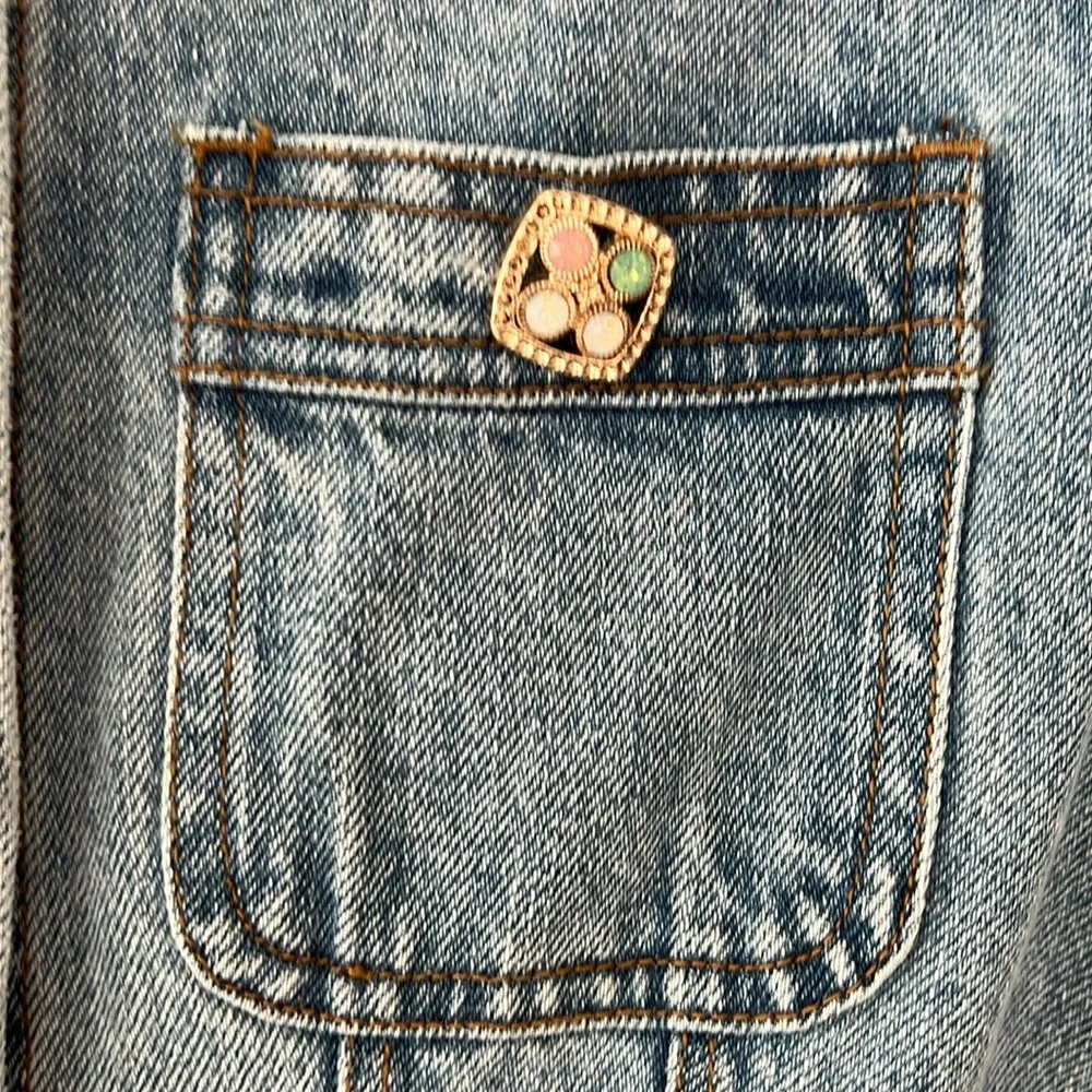 Self Portrait denim buttoned mini dress light blue size 4 - Picture 6 of 9